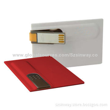 Credit Card-shaped USB Flash Drives with Full Logos Printing, Up to 64GB Capacity